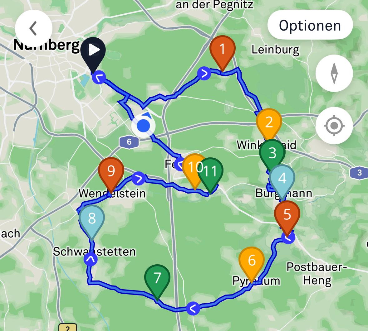 Strecke Abrollern 2025